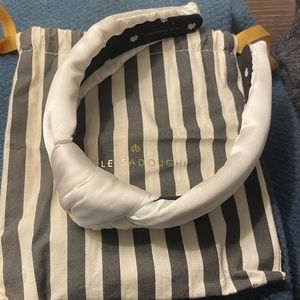 Lele Sadoughi Ivory Silk Knotted Headband